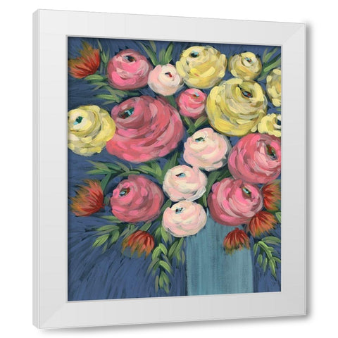 Loose Floral II White Modern Wood Framed Art Print by Moore, Regina