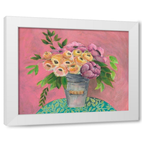 Sunny Bouquet I White Modern Wood Framed Art Print by Moore, Regina