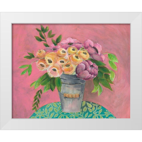 Sunny Bouquet I White Modern Wood Framed Art Print by Moore, Regina