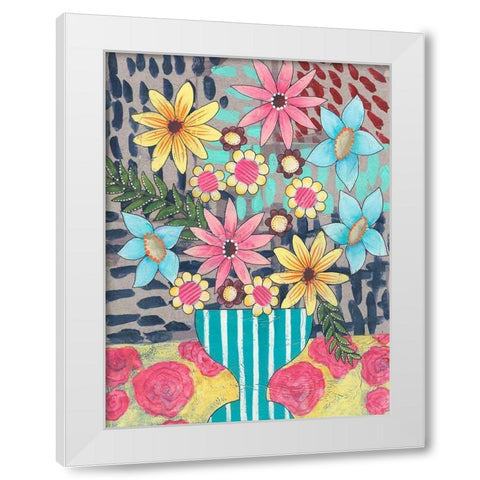 Floral Surprise I White Modern Wood Framed Art Print by Moore, Regina