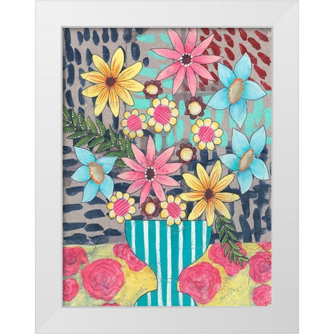 Floral Surprise I White Modern Wood Framed Art Print by Moore, Regina
