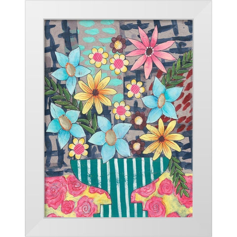 Floral Surprise II White Modern Wood Framed Art Print by Moore, Regina