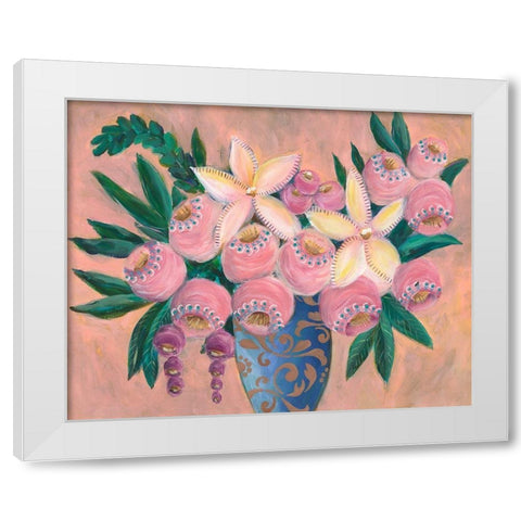 Floral Dujour I White Modern Wood Framed Art Print by Moore, Regina