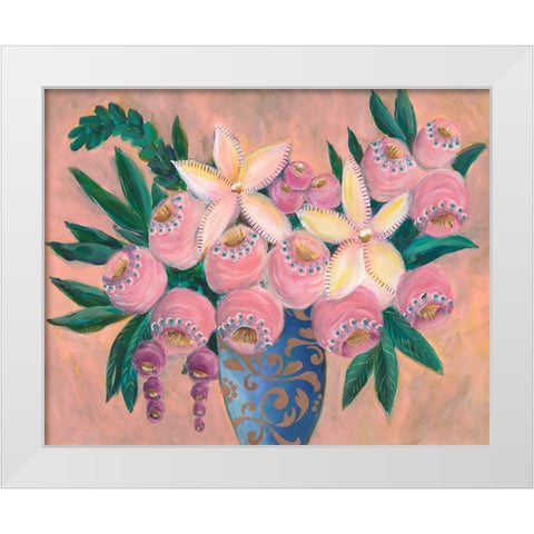 Floral Dujour I White Modern Wood Framed Art Print by Moore, Regina