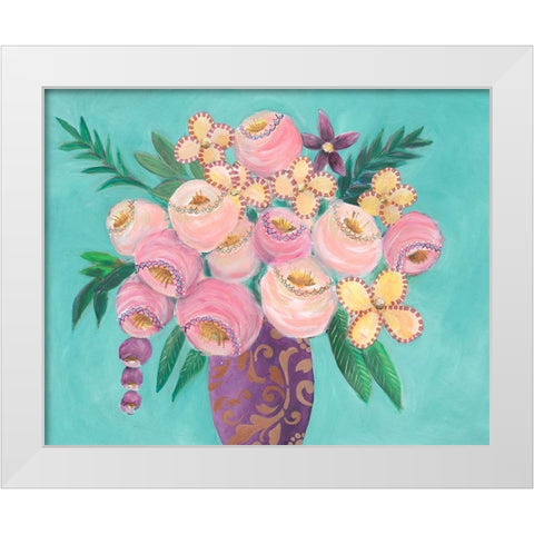 Floral Dujour II White Modern Wood Framed Art Print by Moore, Regina