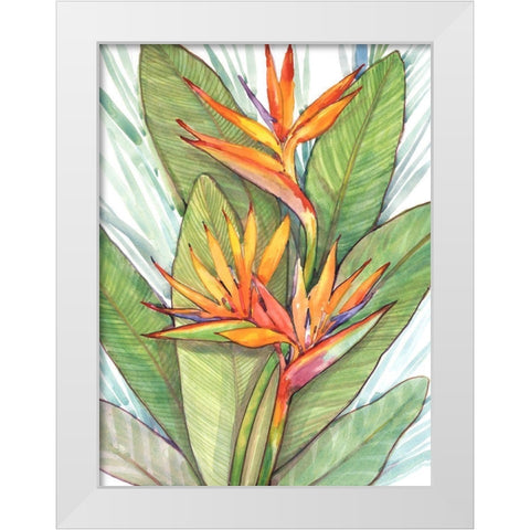 Tropical Botanical Paradise I White Modern Wood Framed Art Print by OToole, Tim