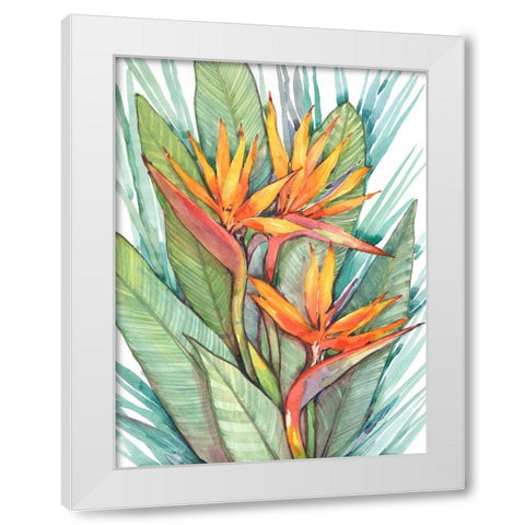 Tropical Botanical Paradise II White Modern Wood Framed Art Print by OToole, Tim