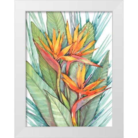 Tropical Botanical Paradise II White Modern Wood Framed Art Print by OToole, Tim