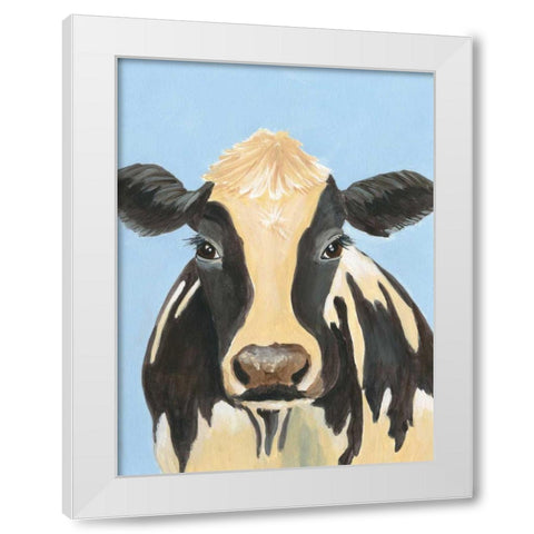 Cow-don Bleu II White Modern Wood Framed Art Print by Moore, Regina