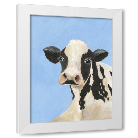 Cow-don Bleu III White Modern Wood Framed Art Print by Moore, Regina