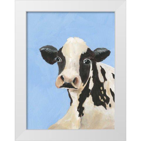 Cow-don Bleu III White Modern Wood Framed Art Print by Moore, Regina