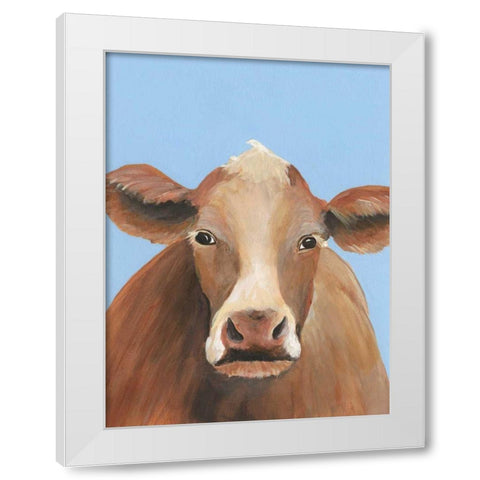 Cow-don Bleu IV White Modern Wood Framed Art Print by Moore, Regina