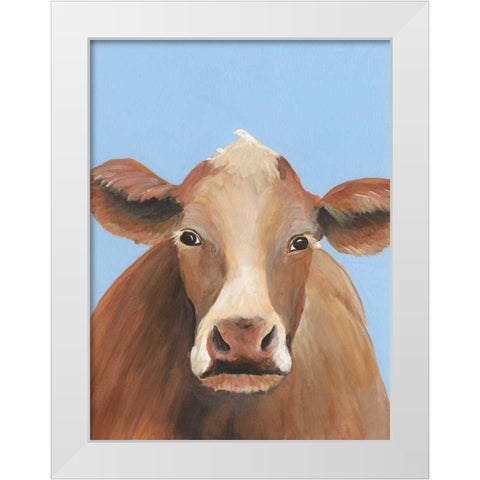 Cow-don Bleu IV White Modern Wood Framed Art Print by Moore, Regina