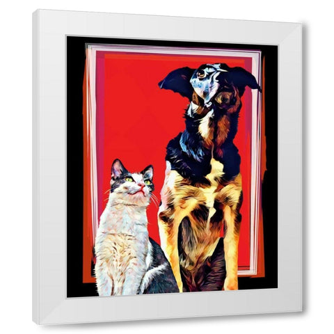 Pop Dog XV White Modern Wood Framed Art Print by Curinga, Kim