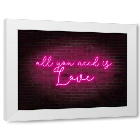 Neon Love I White Modern Wood Framed Art Print by Popp, Grace