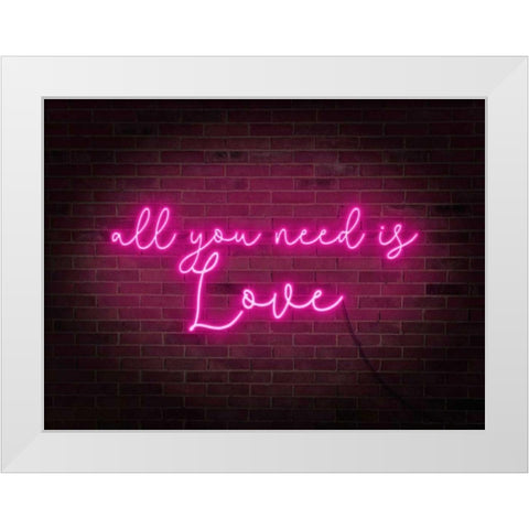 Neon Love I White Modern Wood Framed Art Print by Popp, Grace