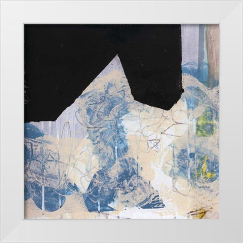 Blue and Black II White Modern Wood Framed Art Print by Bellissimo Art