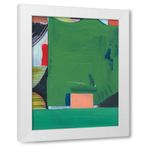 Teal Abstract II White Modern Wood Framed Art Print by Bellissimo Art