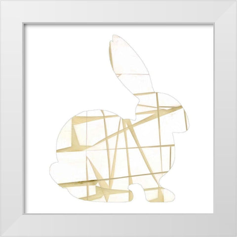 Geometric Rabbit II White Modern Wood Framed Art Print by Goldberger, Jennifer