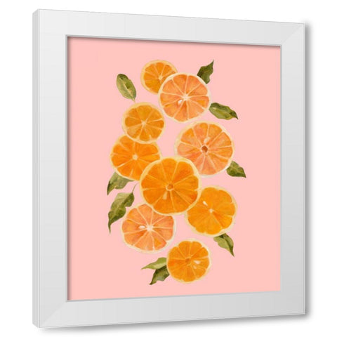Spring Citrus I White Modern Wood Framed Art Print by Caroline, Emma