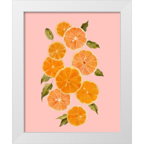 Spring Citrus I White Modern Wood Framed Art Print by Caroline, Emma
