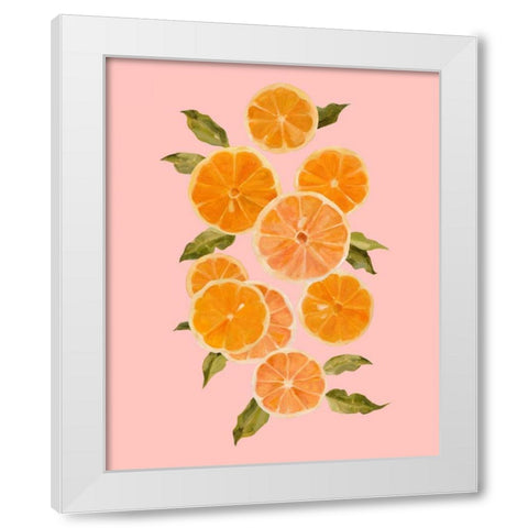 Spring Citrus II White Modern Wood Framed Art Print by Caroline, Emma