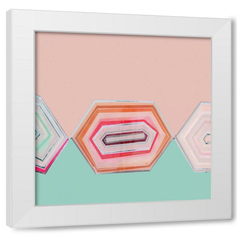 Aqua Zig Zag II White Modern Wood Framed Art Print by Bellissimo Art