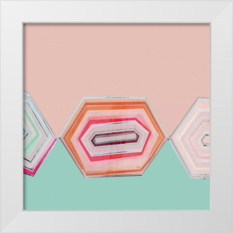 Aqua Zig Zag II White Modern Wood Framed Art Print by Bellissimo Art