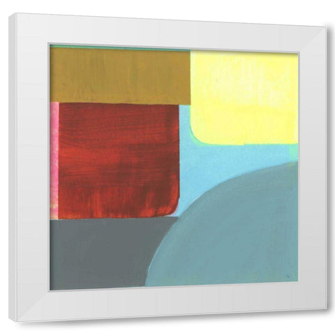 Blue Neons I White Modern Wood Framed Art Print by Bellissimo Art