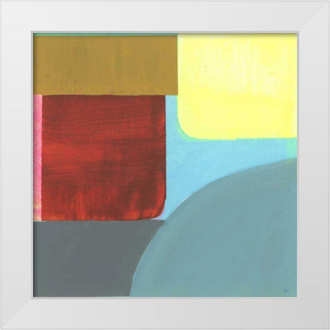 Blue Neons I White Modern Wood Framed Art Print by Bellissimo Art
