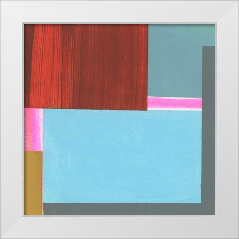Blue Neons III White Modern Wood Framed Art Print by Bellissimo Art