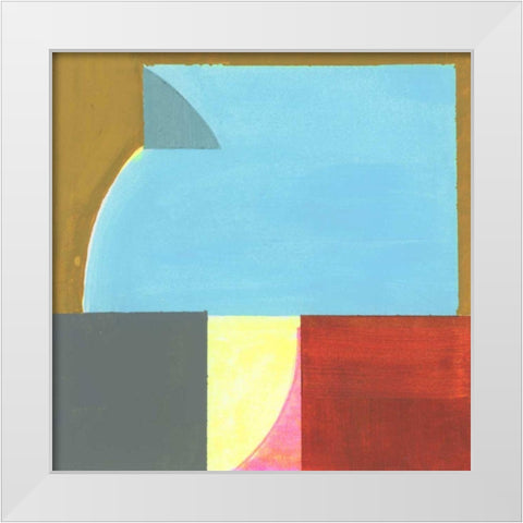 Blue Neons IV White Modern Wood Framed Art Print by Bellissimo Art