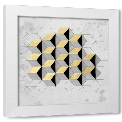 Gilt Geometry I White Modern Wood Framed Art Print by McCavitt, Naomi