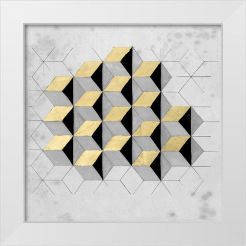 Gilt Geometry I White Modern Wood Framed Art Print by McCavitt, Naomi