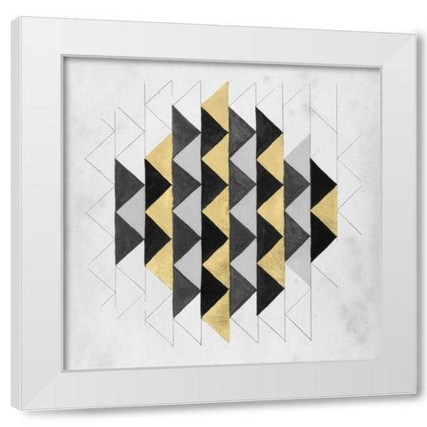 Gilt Geometry IV White Modern Wood Framed Art Print by McCavitt, Naomi