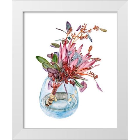 Awaken Protea I White Modern Wood Framed Art Print by Wang, Melissa