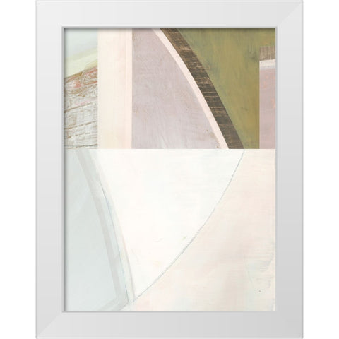 Pastel Bisects V White Modern Wood Framed Art Print by Bellissimo Art