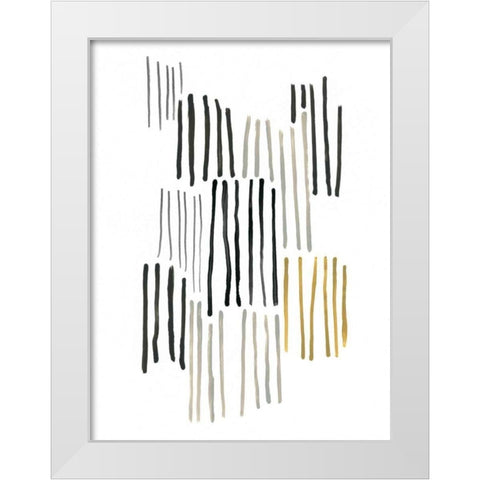 Ley Lines III White Modern Wood Framed Art Print by Vess, June Erica