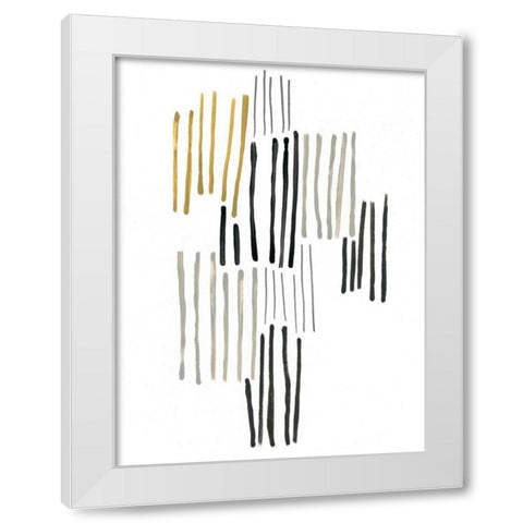 Ley Lines IV White Modern Wood Framed Art Print by Vess, June Erica