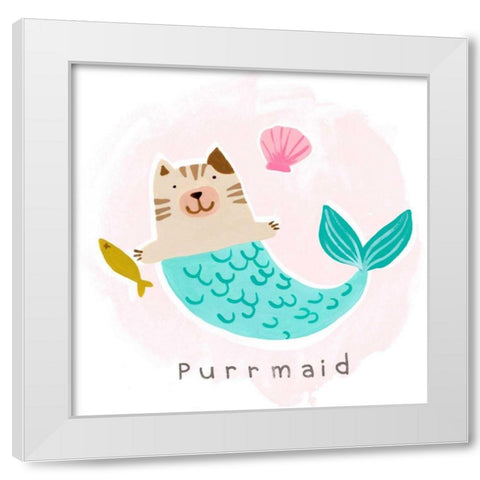 Fantastic Besties I White Modern Wood Framed Art Print by Vess, June Erica