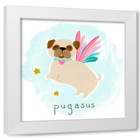 Fantastic Besties II White Modern Wood Framed Art Print by Vess, June Erica