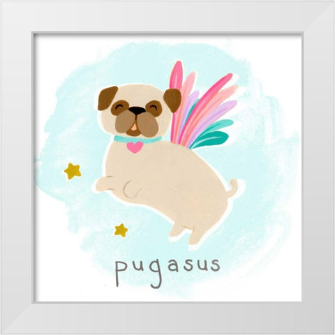 Fantastic Besties II White Modern Wood Framed Art Print by Vess, June Erica