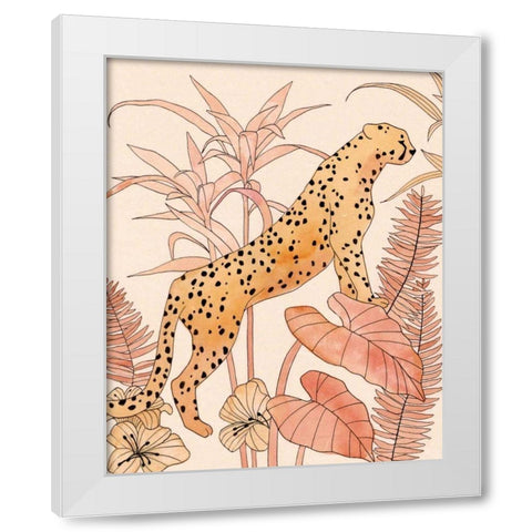 Blush Cheetah II White Modern Wood Framed Art Print by Warren, Annie