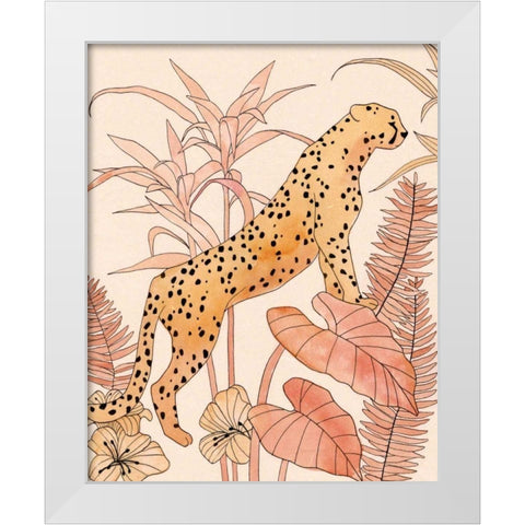Blush Cheetah II White Modern Wood Framed Art Print by Warren, Annie