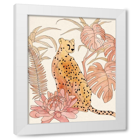 Blush Cheetah III White Modern Wood Framed Art Print by Warren, Annie