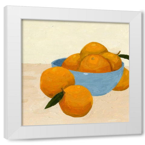 Mandarins II White Modern Wood Framed Art Print by Green, Jacob