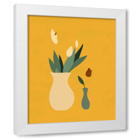 Mod Peace Lily II White Modern Wood Framed Art Print by Green, Jacob