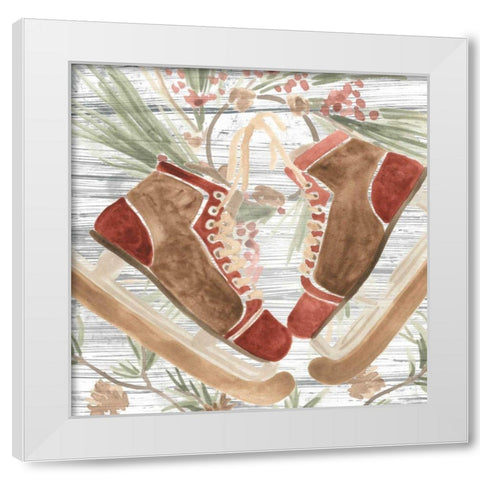 Pinecone Lodge I White Modern Wood Framed Art Print by Vess, June Erica