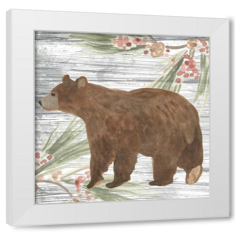 Pinecone Lodge IV White Modern Wood Framed Art Print by Vess, June Erica