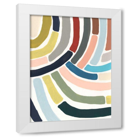 Mosaic Curve II White Modern Wood Framed Art Print by Vess, June Erica